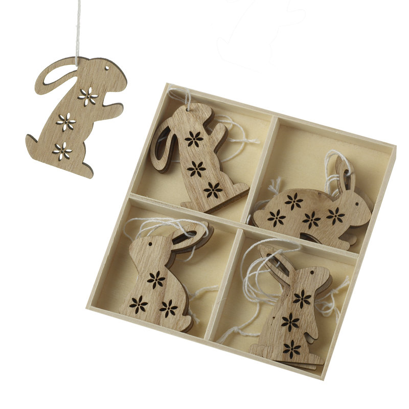 The Seasonal Aisle 12 Piece Rabbit Decoration Hanging Figurine Ornament